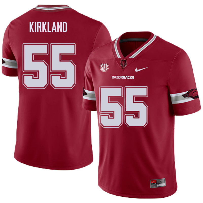 Men #55 Denver Kirkland Arkansas Razorback College Football Alternate Jerseys Sale-Cardinal - Click Image to Close
